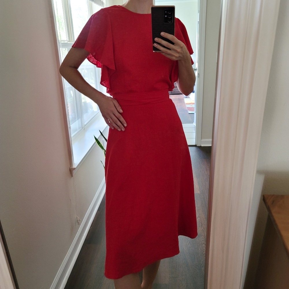 Who What Wear red midi dress, size XS